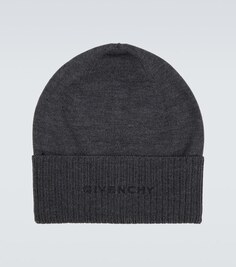 Шерстяная шапка с вышивкой Givenchy, черный