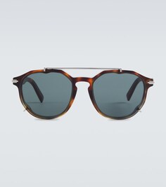 Солнцезащитные очки DiorBlackSuit RI в круглой оправе Dior Eyewear, коричневый