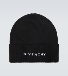 Шапка-бини из шерсти с логотипом Givenchy, черный