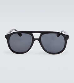 Солнцезащитные очки-авиаторы Gucci, черный