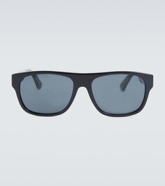 Солнцезащитные очки в прямоугольной оправе Gucci, черный