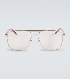 Солнцезащитные очки-авиаторы из металла Gucci, золотой