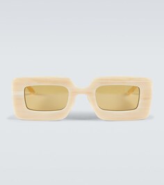 Солнцезащитные очки прямоугольной формы Gucci, бежевый