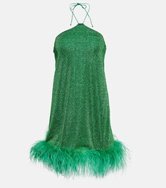 Мини-платье Lumière Plumage OSÉREE, зеленый