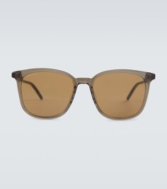 Солнцезащитные очки в квадратной оправе из ацетата Gucci, коричневый