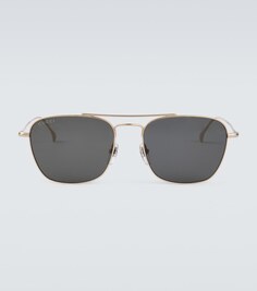 Солнцезащитные очки квадратной формы из металла Gucci, черный