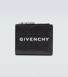 Кожаный кошелек с тисненым логотипом Givenchy, черный