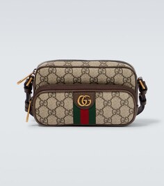 Мини-сумка на плечо Ophidia Gucci, коричневый