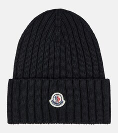 Шапка из натуральной шерсти Moncler, черный