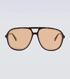 Солнцезащитные очки из ацетата Gucci, коричневый