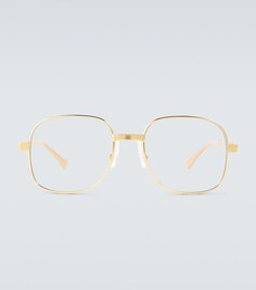 Солнцезащитные очки в квадратной оправе Gucci, золотой
