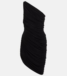 Асимметричное мини-платье Diana со сборками NORMA KAMALI, черный