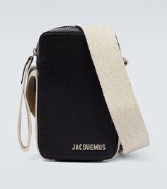 Вертикальная кожаная сумка Le Cuerda Jacquemus, черный