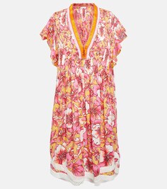Мини-платье Sasha с цветочным принтом POUPETTE ST BARTH, разноцветный