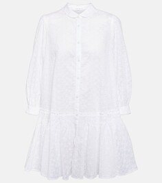 Платье-рубашка Tesorino из хлопка с вышивкой POUPETTE ST BARTH, белый