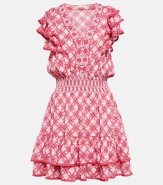 Мини-платье Camila с цветочным принтом POUPETTE ST BARTH, розовый