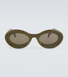 Солнцезащитные очки Paula&apos;s Ibiza в круглой оправе Loewe, коричневый