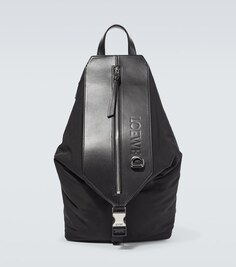 Рюкзак с кожаной отделкой Loewe, черный
