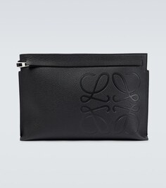 Кожаный клатч Loewe, черный