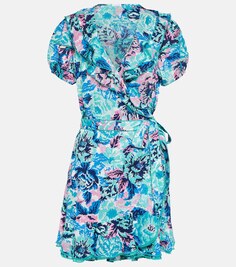Мини-платье Aude с запахом и принтом POUPETTE ST BARTH, разноцветный