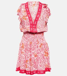 Мини-платье Rachel с цветочным принтом POUPETTE ST BARTH, розовый