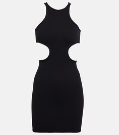 Текстурированное мини-платье Ele с вырезами REINA OLGA, черный