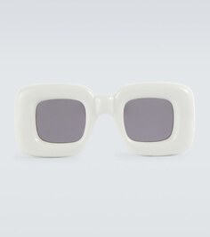 Солнцезащитные очки прямоугольной формы с завышенной талией Loewe, белый