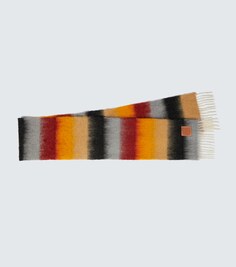 Полосатый шарф из смесового мохера Loewe, разноцветный
