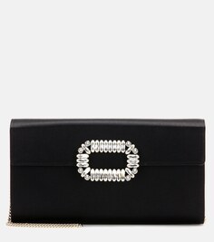 Атласный клатч Evening Envelope Roger Vivier, черный