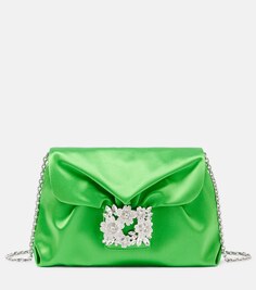 Атласная сумка через плечо RV Bouquet Roger Vivier, зеленый