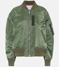 Куртка-бомбер из нейлона SACAI, зеленый