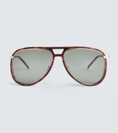 Солнцезащитные очки-авиаторы Classic 11 Saint Laurent, коричневый