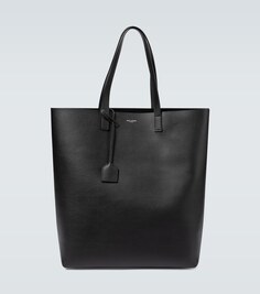 Кожаная сумка для покупок Saint Laurent, черный