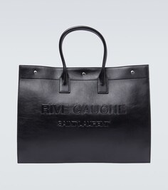 Сумка-тоут Rive Gauche из кожи Saint Laurent, черный