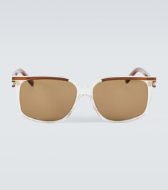 Солнцезащитные очки большого размера Saint Laurent, коричневый