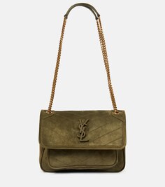 Бархатная сумка через плечо Niki Baby Saint Laurent, зеленый