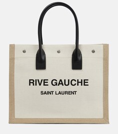 Сумка-тоут Rive Gauche из парусины Saint Laurent, белый