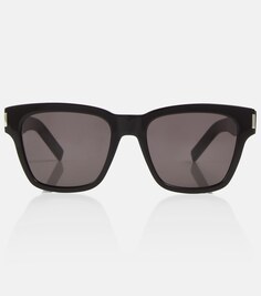 Солнцезащитные очки прямоугольной формы из ацетата Saint Laurent, черный