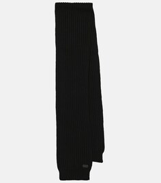 Кашемировый шарф в рубчик Saint Laurent, черный