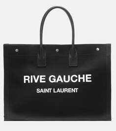 Сумка-тоут Rive Gauche из парусины Saint Laurent, черный