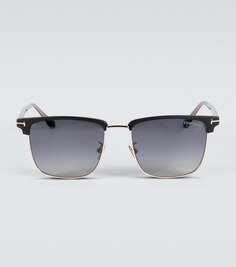 Солнцезащитные очки Hudson в квадратной оправе Tom Ford, черный
