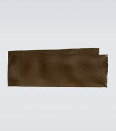 Шерстяной шарф в клетку Tom Ford, коричневый