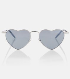 Солнцезащитные очки SL 301 Loulou в форме сердца Saint Laurent, серебряный