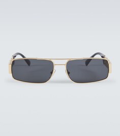 Солнцезащитные очки в прямоугольной оправе Greca Versace, черный