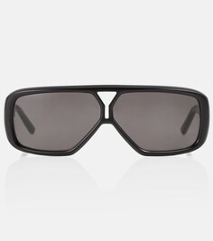 Солнцезащитные очки SL 569 Y с плоскими бровями Saint Laurent, черный