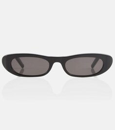 Солнцезащитные очки SL 557 Shade в овальной оправе Saint Laurent, черный