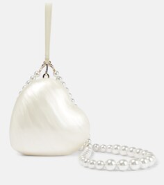 Клатч Bridal Heart с искусственным жемчугом Simone Rocha, белый