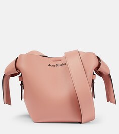 Кожаная мини-сумка через плечо Musubi Acne Studios, розовый