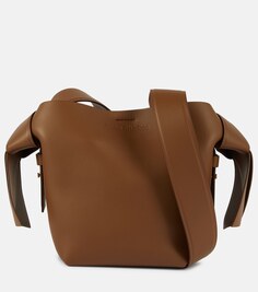 Кожаная мини-сумка через плечо Musubi Acne Studios, коричневый