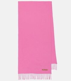 Шерстяной шарф с бахромой Acne Studios, розовый